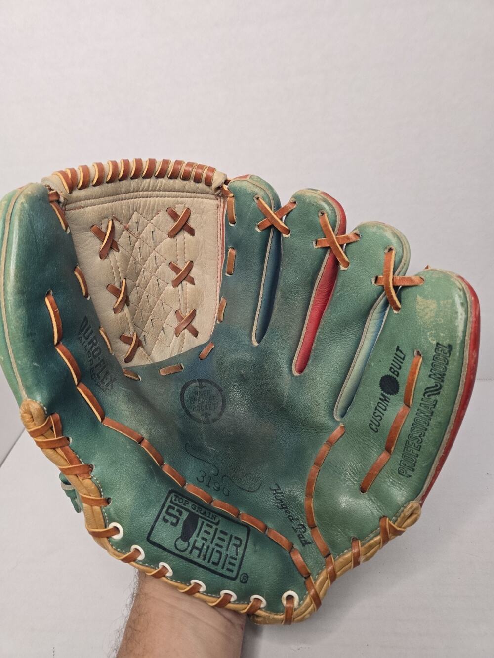 Vintage Retro King Colorful Leather Baseball Glove Model 3190 Pro Model DuroFlex